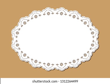 Vintage Lace Place Mat, Doily, Decorative Paper Cut Out Design