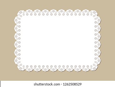 Vintage lace place mat, paper cut out design