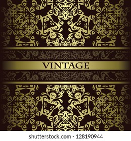 Vintage lace seamless background with space for text. Retro style. Original design