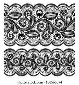Vintage lace seamless border for invitation or greeting card