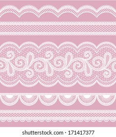 Vintage lace seamless border for invitation or greeting card