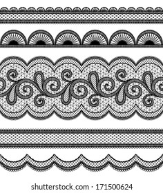 Vintage lace seamless border for invitation or greeting card
