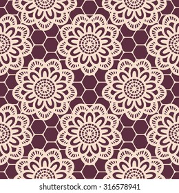 Vintage lace. Seamless pattern.