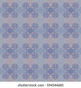 Vintage lace trim seamless pattern vector background. Grunge linen texture