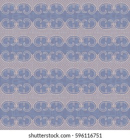 Vintage lace trim seamless pattern vector background. Grunge violet texture