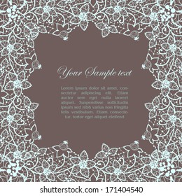 vintage lacy border, vector illustration