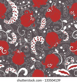 Vintage Lacy Tulips Seamless Pattern. Copy that square to the side and you'll get seamlessly tiling pattern which gives the resulting image ability to be repeated or tiled without visible seams.