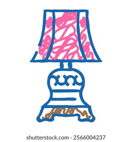vintage lamp doodle icon sketch vector. vintage lamp sign. isolated symbol illustration