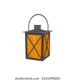 Vintage Lamp, Halloween Vector Illustration, Isolated