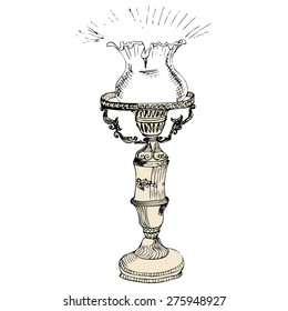 Vintage Lamp - hand drawn in vector