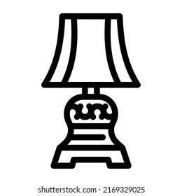 vintage lamp line icon vector. vintage lamp sign. isolated contour symbol black illustration