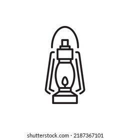 Ilustración de diseño del icono de contorno vectorial de la lámpara de época. Símbolo de Halloween sobre fondo blanco archivo EPS 10