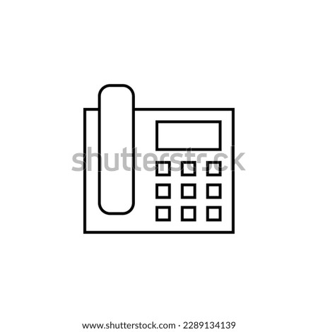 Vintage Landline Phone Isolated Line Icon. It can be used for websites, stores, banners, fliers. 