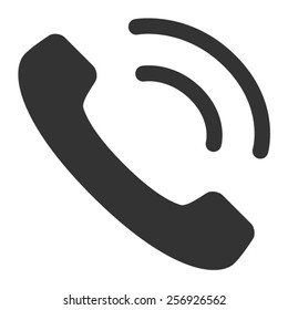 Vintage landline telephone / phone ringing flat icon for apps and websites