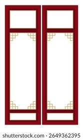 Vintage Lanna pattern frame with red border
