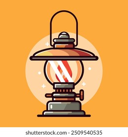 vintage lantern vintage decoration flat design