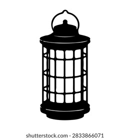 A vintage lantern featuring a classic design with glass panels, suitable for decorative or outdoor lighting purposes.