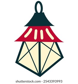 Vintage lantern illustration, Classic oil lamp, vector illustration