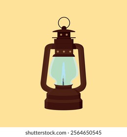 vintage lantern illustration on orange background