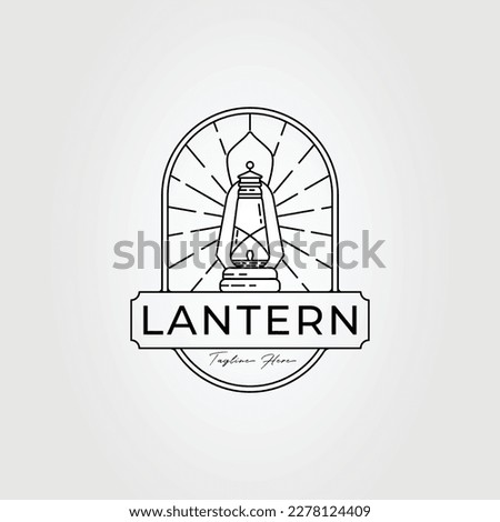 vintage lantern or lamp light logo vector illustration design