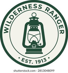 Vintage lantern logo representing the Wilderness Ranger organization established in 1913