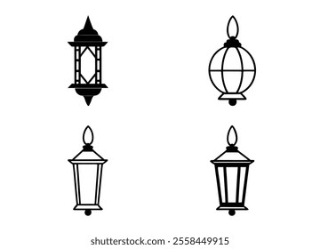 Vintage Lantern Vector  Black and White Minimalist Design