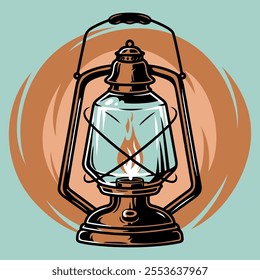 Vintage Lantern vector icon printable 