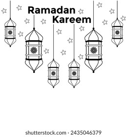 Vintage Latern Ramadan Kareem Background design template idea