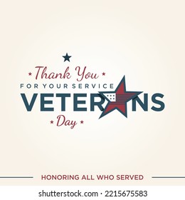 Vintage latter Veterans day concept background with american flag shaped star. Illustration of Veterans day vector concept background for web design. Vector illustration EPS.8 EPS.10