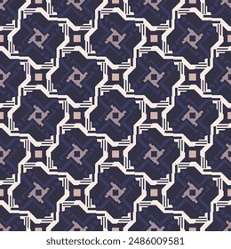 Vintage lattice seamless pattern. Art forms are grouped and arranged in a specific order. Vector image for print, textile, packaging, interior design and your other projects.