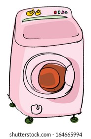 vintage laundry machine - cartoon