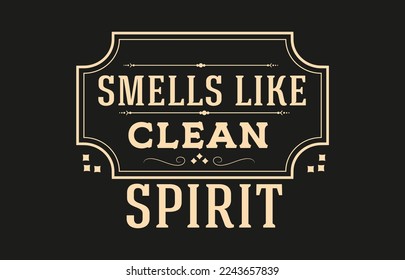 Vintage laundry sign symbols vector illustration isolated. Laundry service room label, tag, poster design for shop. smells like clean spirit