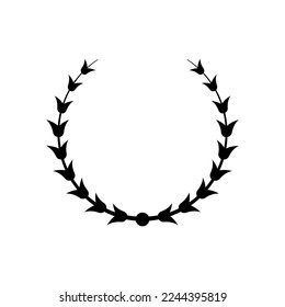 Vintage laurel wreath glyph icon