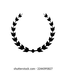 Vintage laurel wreath glyph icon