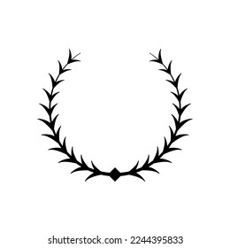 Vintage laurel wreath glyph icon