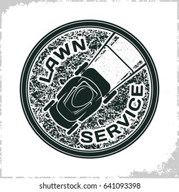 Vintage Lawn service logo design, monochrome style, vector