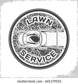 Vintage Lawn service logo design, monochrome style, vector