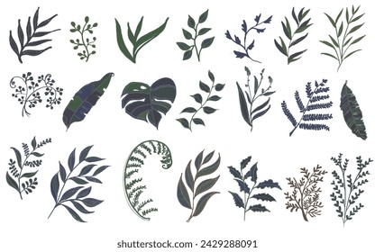 Vintage leaf drawings decorate slides and logos.