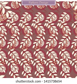 Vintage leaves pattern design on colorful background. Use for wallpaper, template, banner, cover, fabric