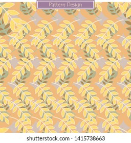 Vintage leaves pattern design on colorful background. Use for wallpaper, template, banner, cover, fabric