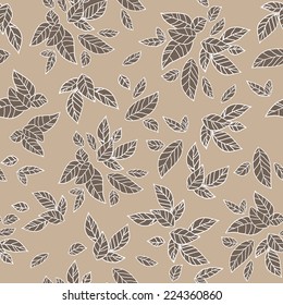 Vintage leaves. Seamless pattern background.