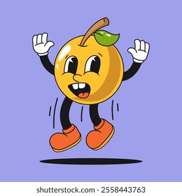 vintage lemon cartoon character illustration