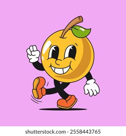 vintage lemon cartoon character illustration