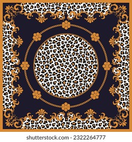 vintage leopard scarf hijab design 066