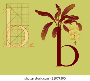 vintage letter b