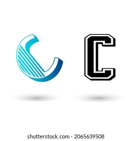 Vintage Letter C Typography Design