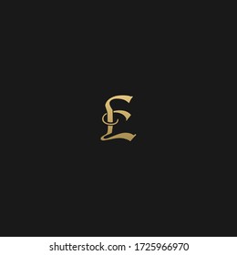Vintage letter E lettering logo icon vector for beauty fashion logo