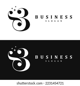 Vintage letter e and number 3 logo design vector for your brand or business