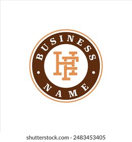 Vintage Letter H and F Badge Logo
