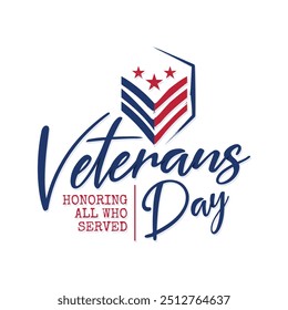 Vintage letter Happy Veterans Day concept background. Illustration of Happy Veterans Day vector concept background for web design. Vector illustration 